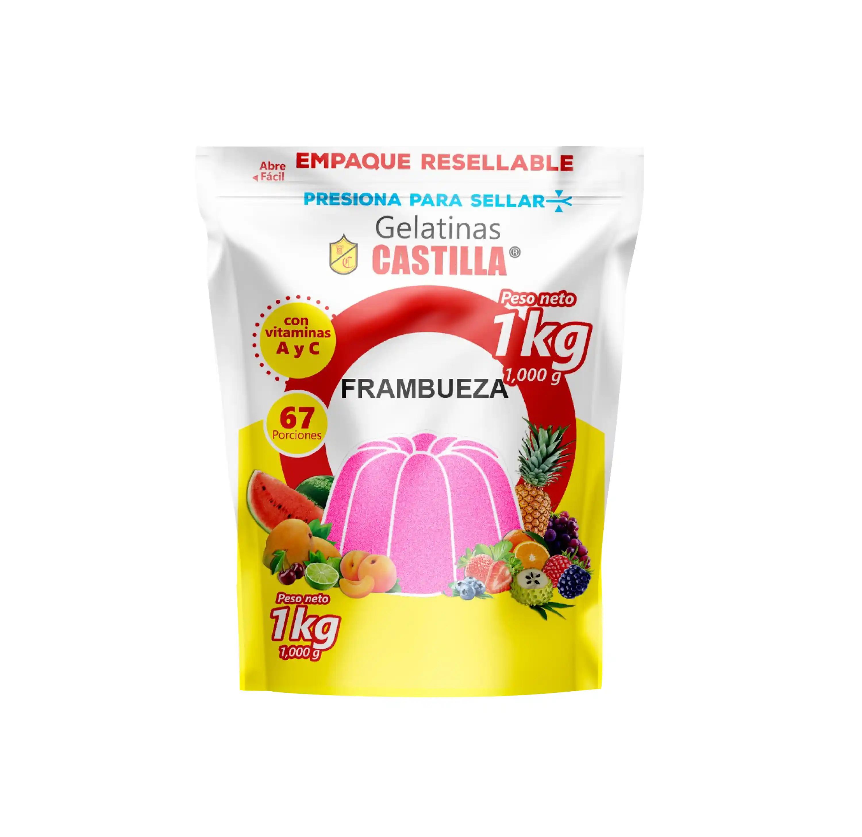 Gelatina Castilla Regular Frambuesa 1000g