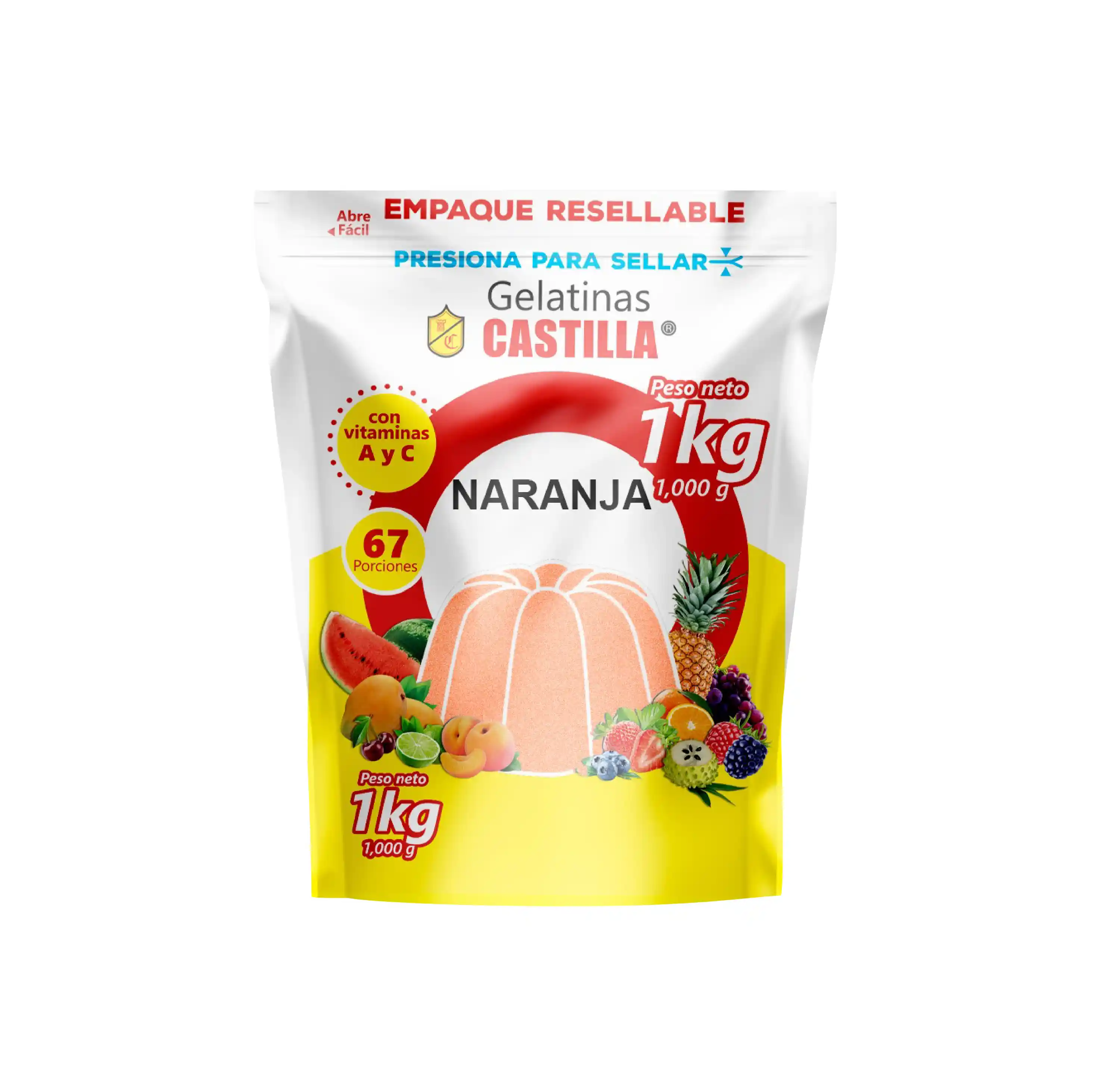 Gelatina Castilla Regular Naranja 1000g