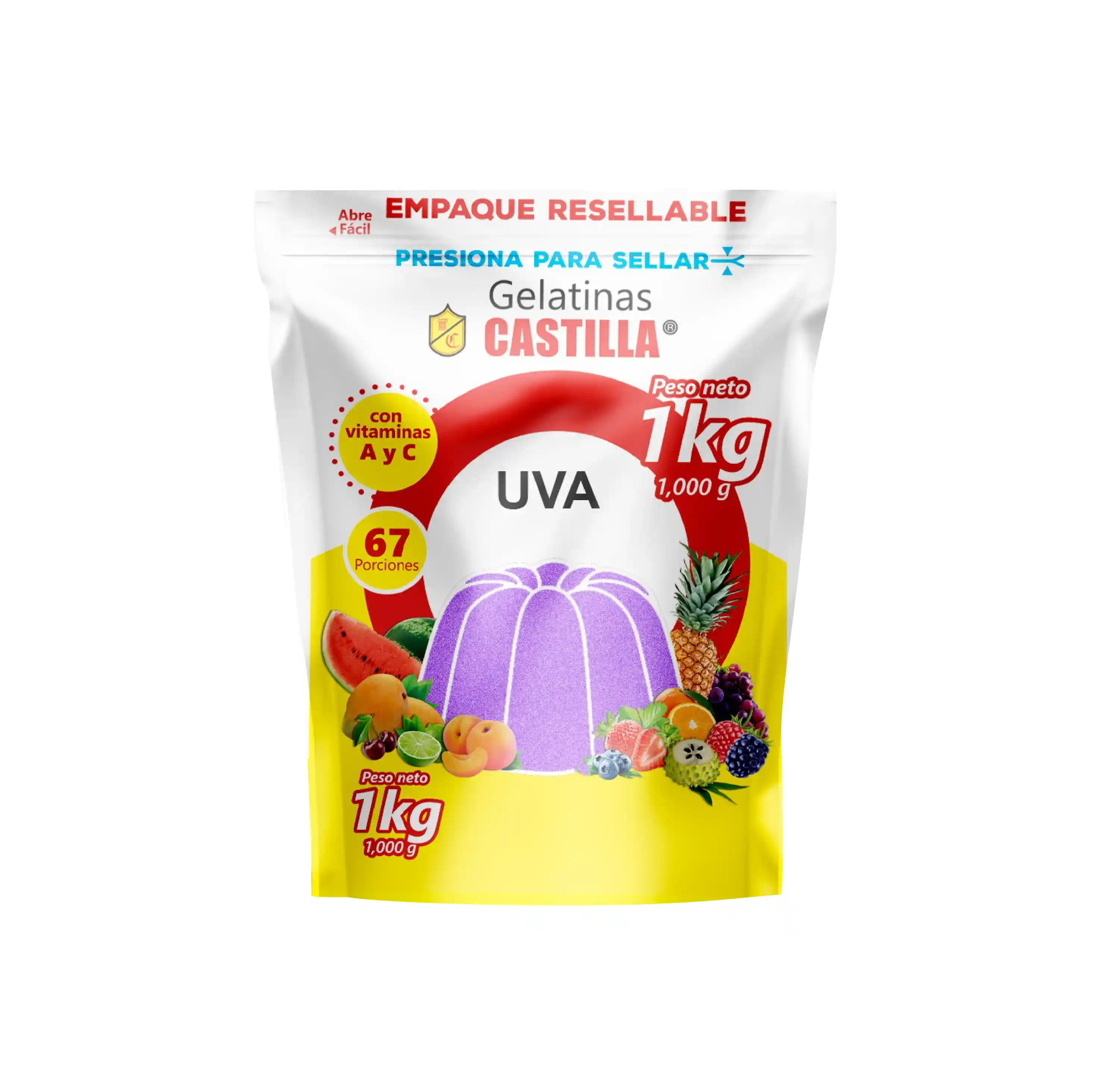 Gelatina Castilla Regular Uva 1000g